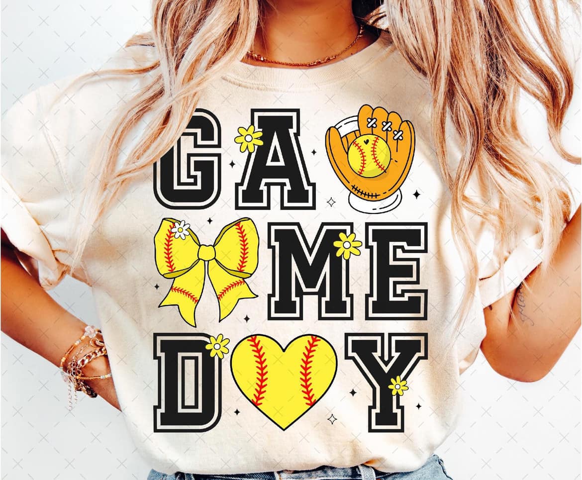 Game Day Heart Softball