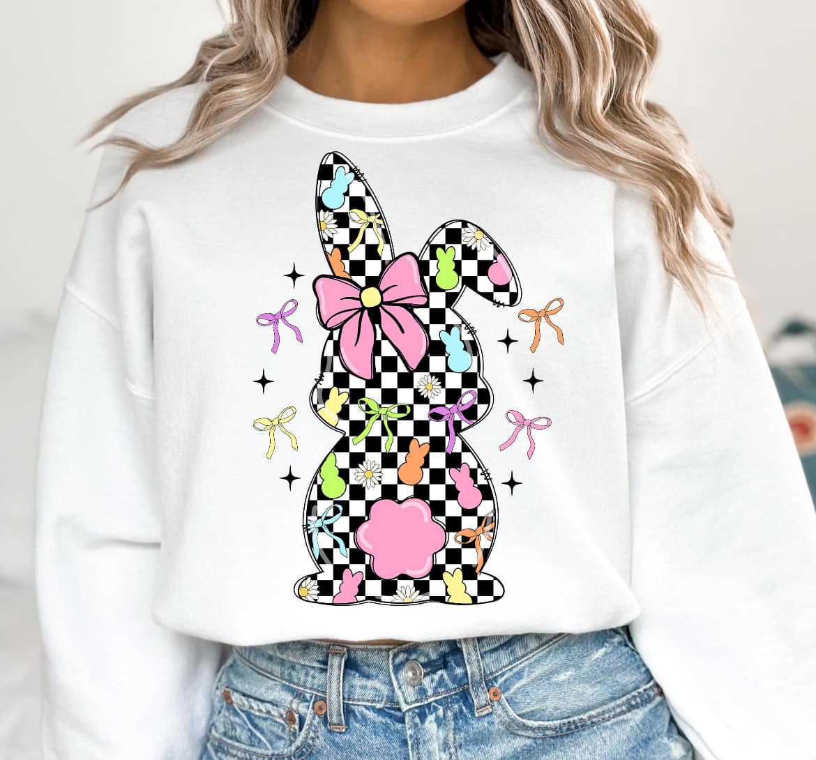 Checkered Bow Bunny