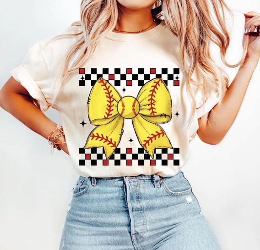 Checkered Softball Coquette
