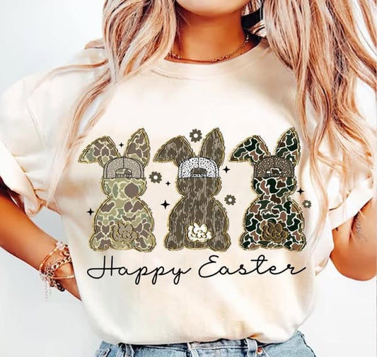 Happy Easter 3 Bunnies
