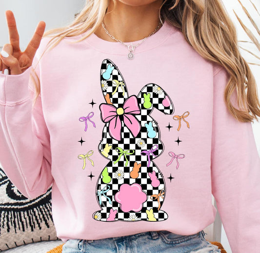 Checkered Bow Bunny