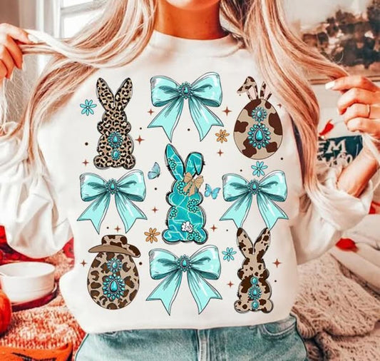 Turquoise & Animal Print Easter Grid