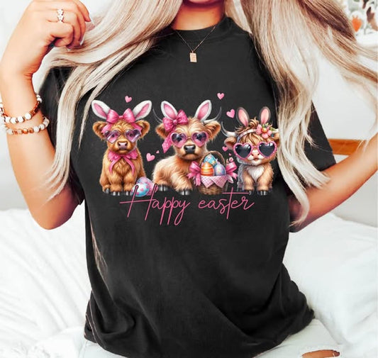 Happy Easter Highland Cows Sunglasses