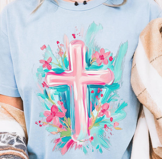 Cross watercolored