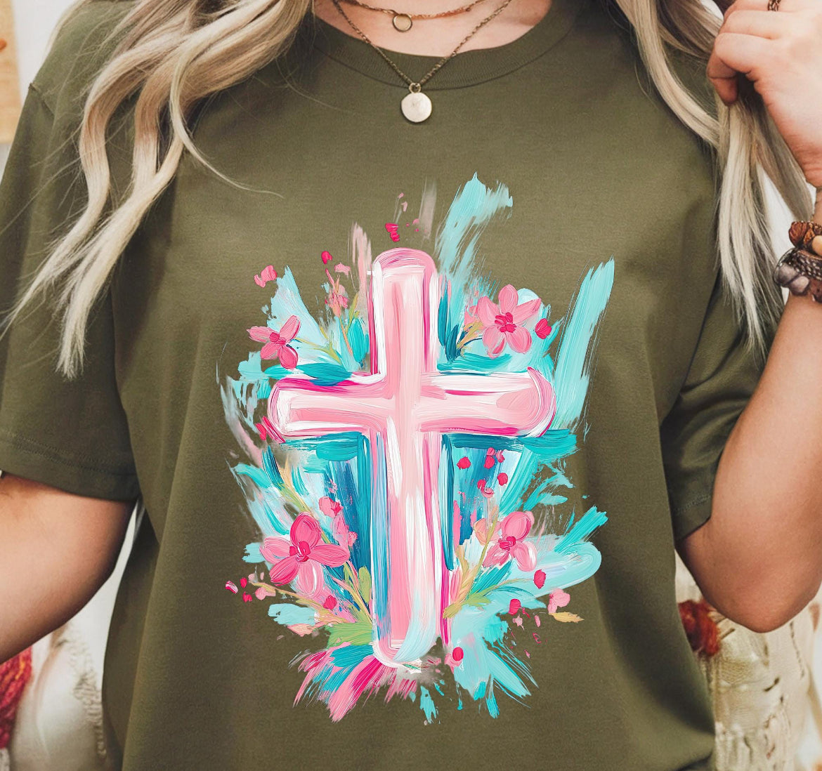 Cross watercolored