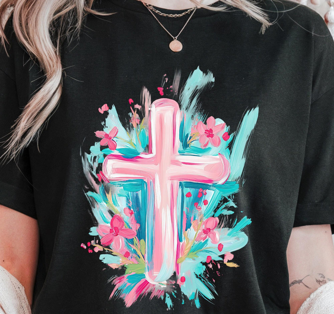 Cross watercolored