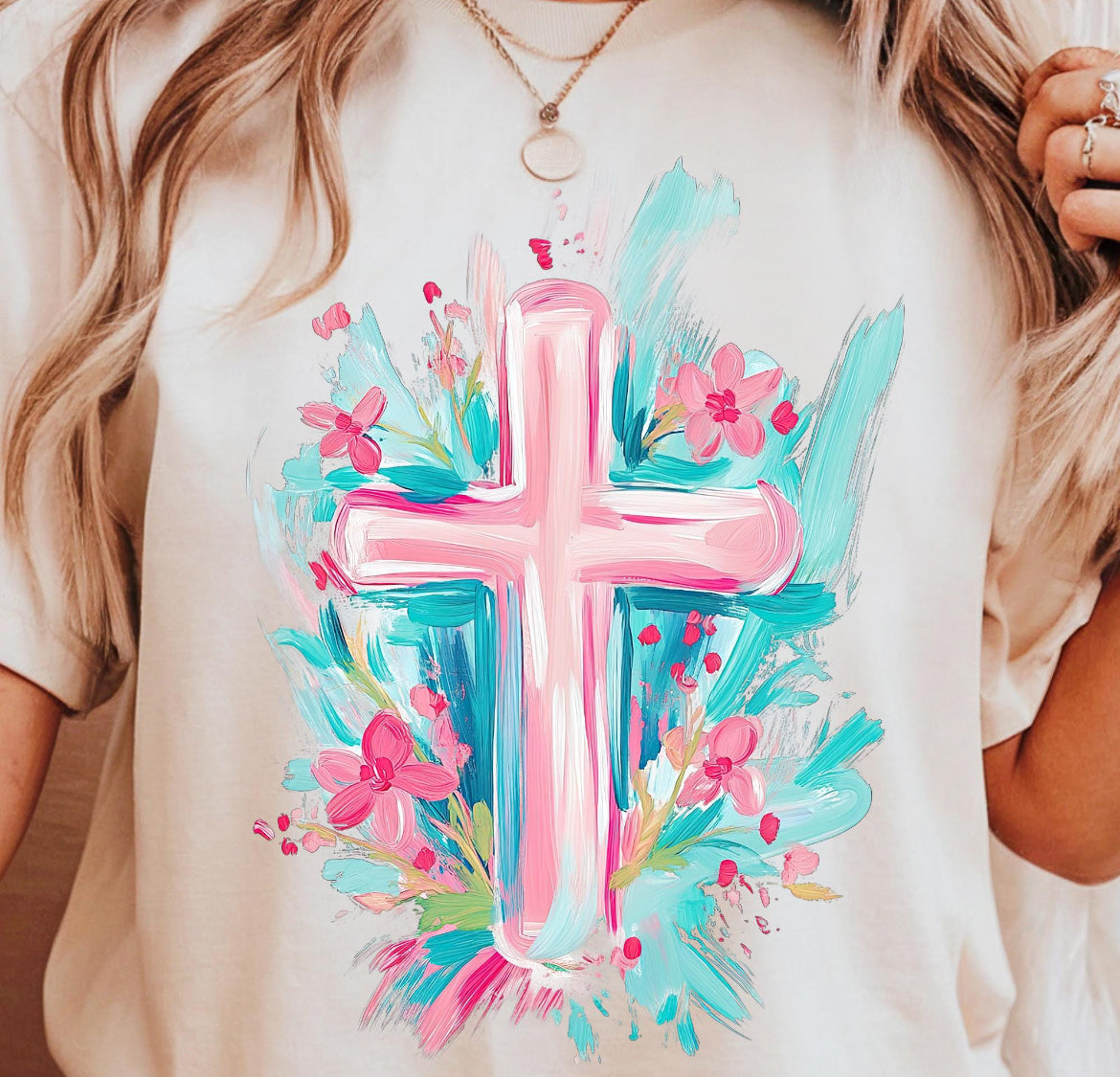 Cross watercolored