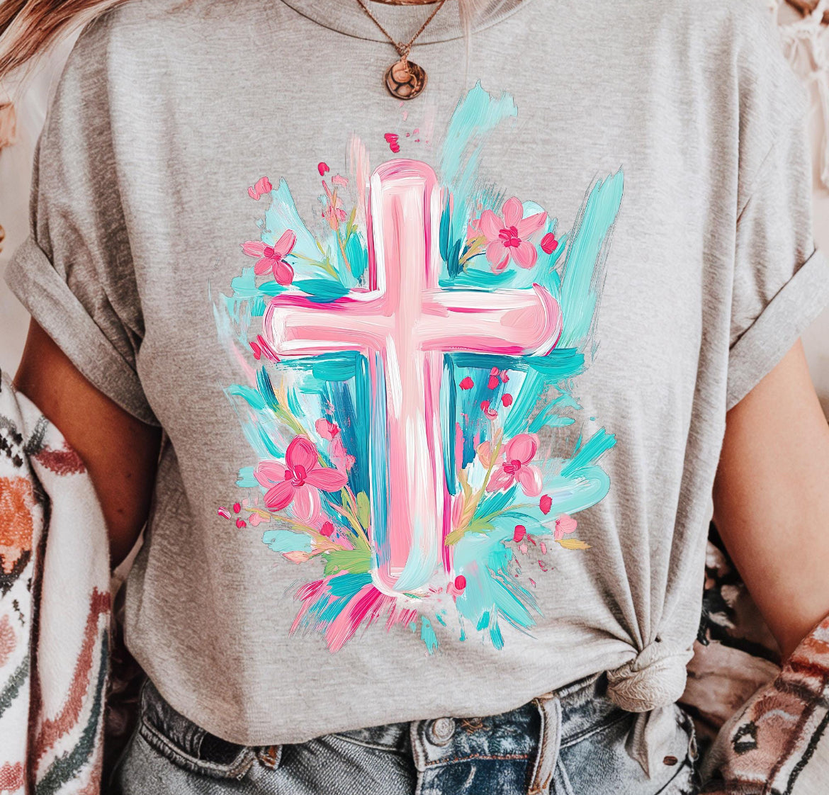 Cross watercolored