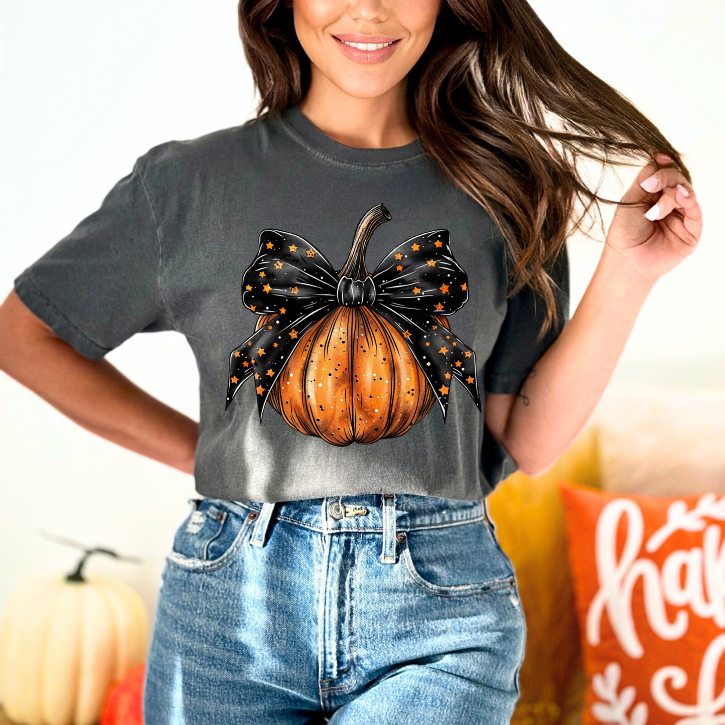 Pumpkin-Black Bow